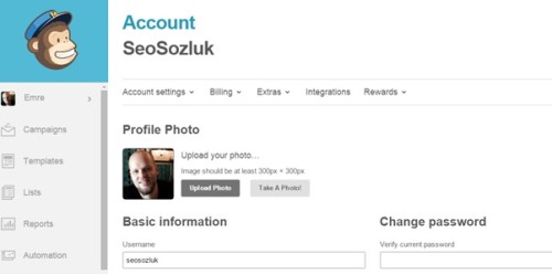 mailchimp main account