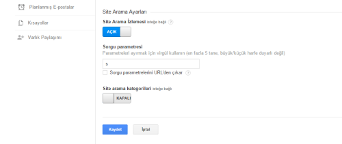 Google Analytics parametre