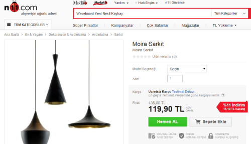 n11 ürün sayfası