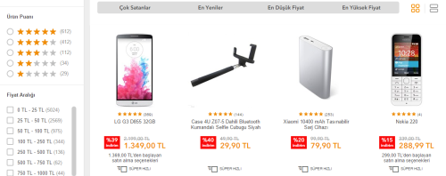 ürün derecelendirme
