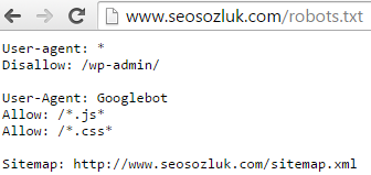 seosozluk robots dosyası