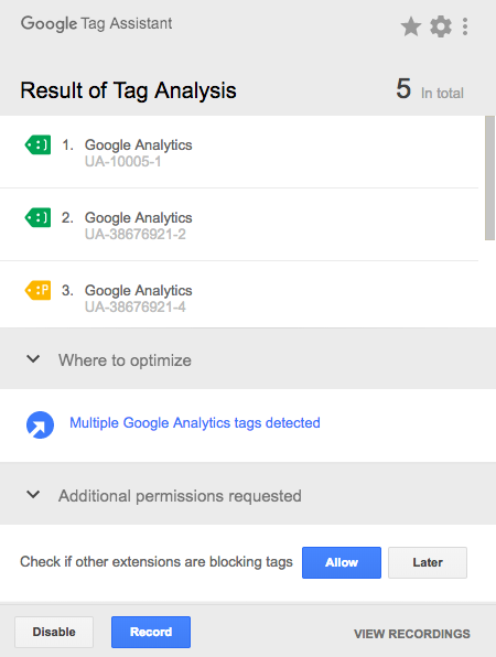google tag assistance hatalar