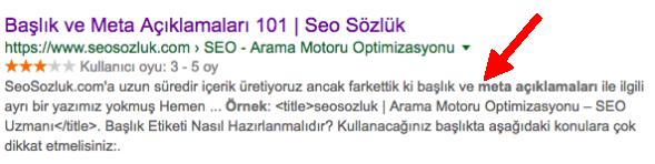 meta açıklama etiketi