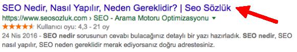 title etiketi