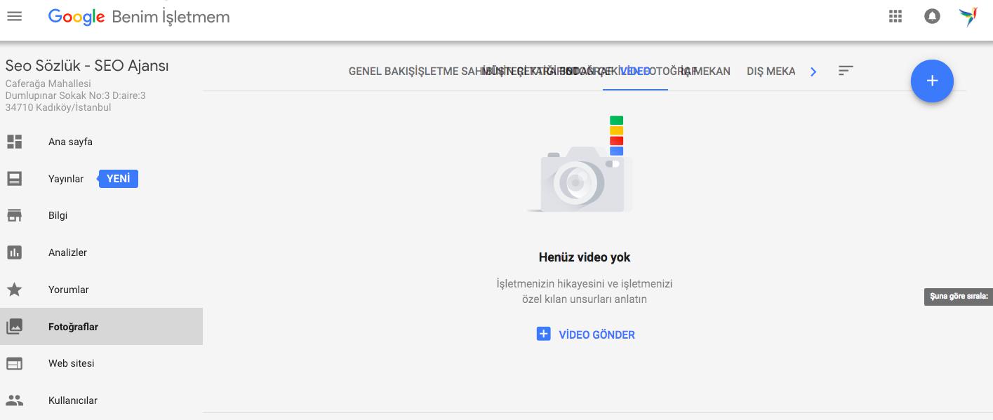 Google Benim İşletmem Video Ekle
