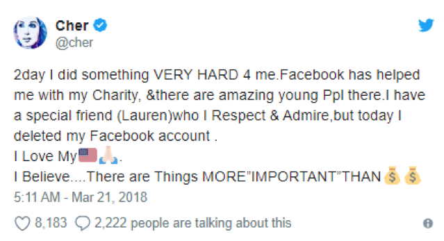 Cher DeleteFacebook